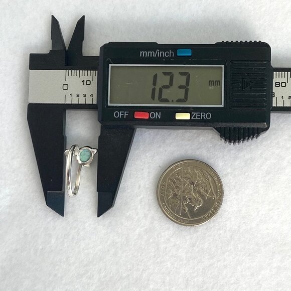 Sterling Silver 925 Turquoise Cabochon Kitty Cat Bypass Style Band Ring Sz 6 - Picture 13 of 16